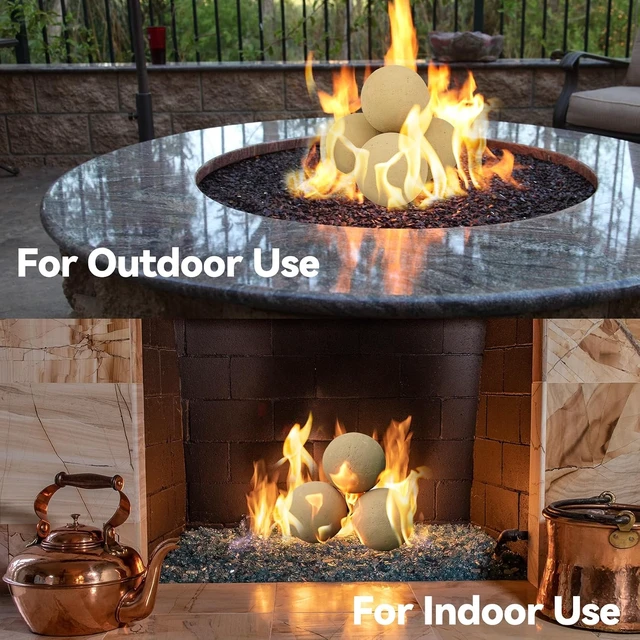 Alt view image 6 of 7 - 4-Inch Ceramic Fireplace Balls, Decorative Fire Pit Filler