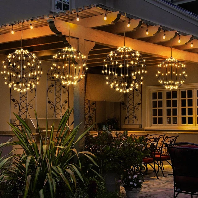 Alt view image 6 of 7 - 2 Pack Warm White LED Christmas Light Balls Outdoor Decor
