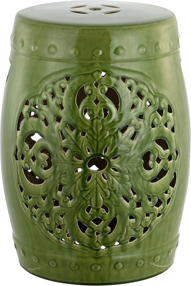 Main image of 18.5" Flora Ceramic Outdoor Garden Stool, Spring Green, ACS4527E