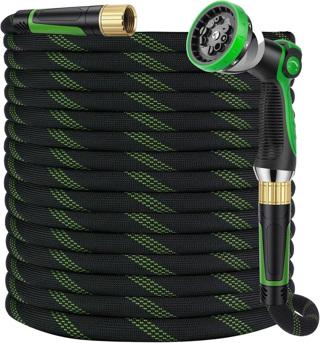 Main image of 100 ft Non-Expanding Garden Hose with 360° Anti-Kink Swivel Fittings