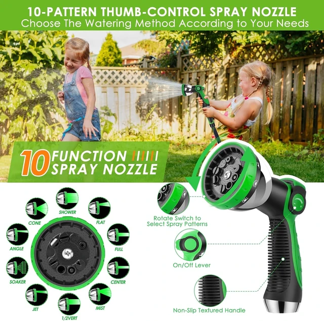 Alt view image 7 of 7 - 100 ft Non-Expanding Garden Hose with 360° Anti-Kink Swivel Fittings