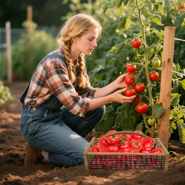 Alt view image 5 of 6 - Durable Wooden Garden Hod Harvest Basket for Kitchen, Picnic & Outdoor Picking