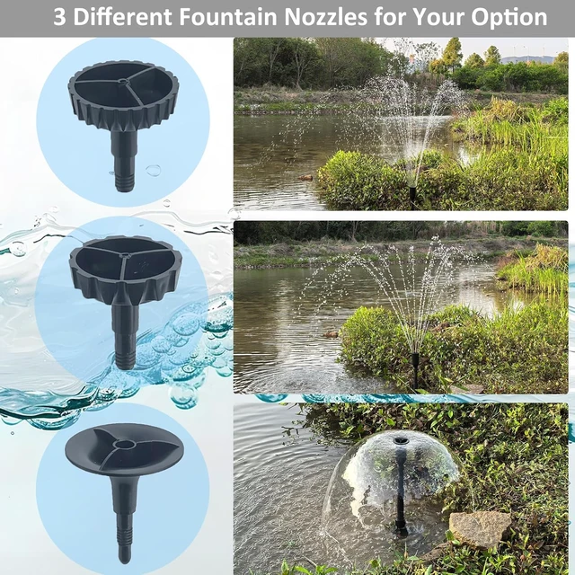 Alt view image 3 of 6 - 400GPH Pond Filter with Fountain Pump Kit Submersible Pump, 3 Water Patterns, 110V Corded Electric for Outdoor Koi Garden Pond Landscape