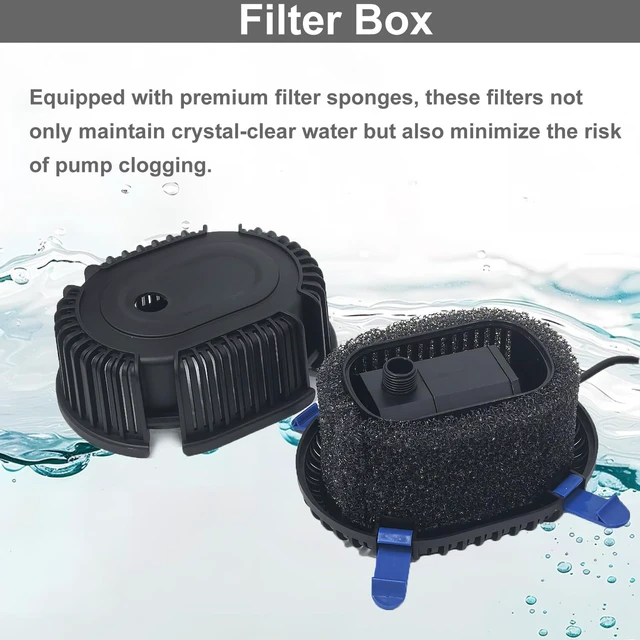 Alt view image 5 of 6 - 400GPH Pond Filter with Fountain Pump Kit Submersible Pump, 3 Water Patterns, 110V Corded Electric for Outdoor Koi Garden Pond Landscape