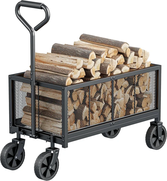 Main image of 440LBS Heavy Duty Metal Garden Wagon Cart for Outdoor Yard