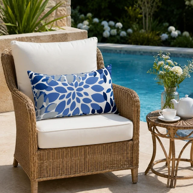 Alt view image 3 of 7 - 12"x20" Outdoor Patio Lumbar Pillows, Pack of 2