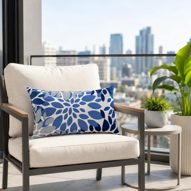 Alt view image 5 of 7 - 12"x20" Outdoor Patio Lumbar Pillows, Pack of 2