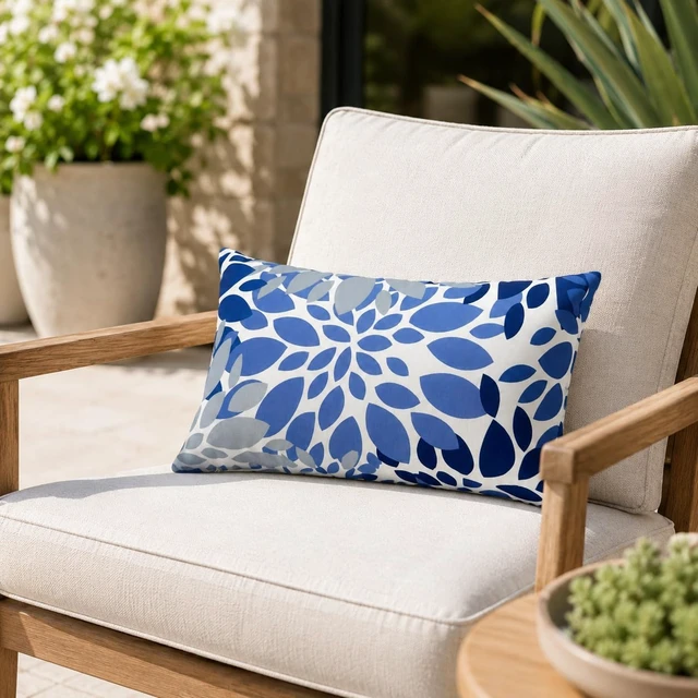 Alt view image 7 of 7 - 12"x20" Outdoor Patio Lumbar Pillows, Pack of 2