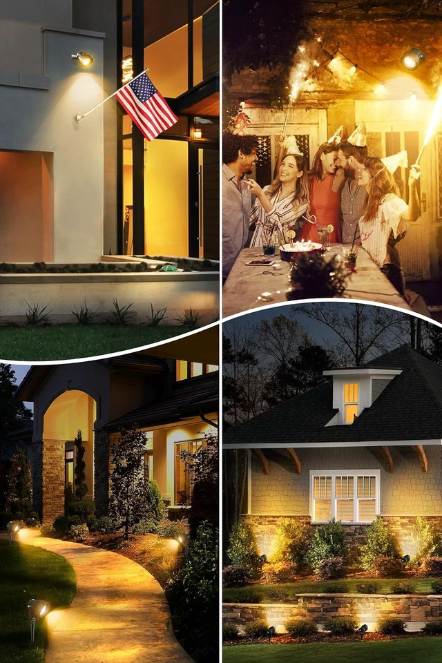 Alt view image 5 of 7 - 2 Pack Dusk to Dawn Warm White Landscape Spotlights