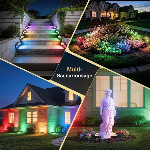 Alt view image 7 of 7 - Upgraded RGBW Solar Tree Lights Outdoor Color Changing Spotlight