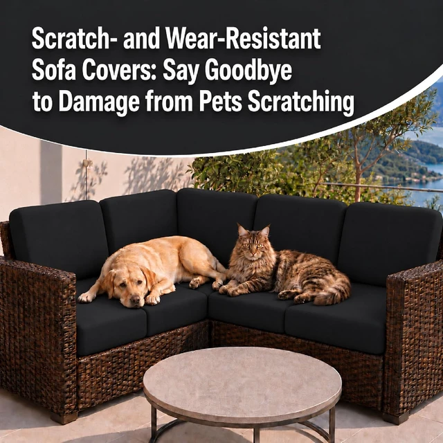 Alt view image 7 of 7 - 14 Pcs Washable Outdoor Stretch Patio Cushion Covers