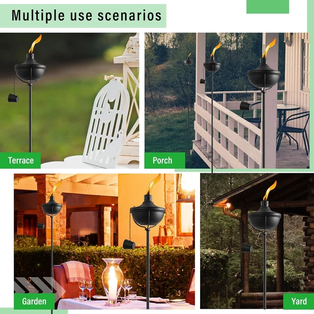 Alt view image 5 of 7 - 4 Pack 23.5oz Outdoor Metal Garden Torch Décor