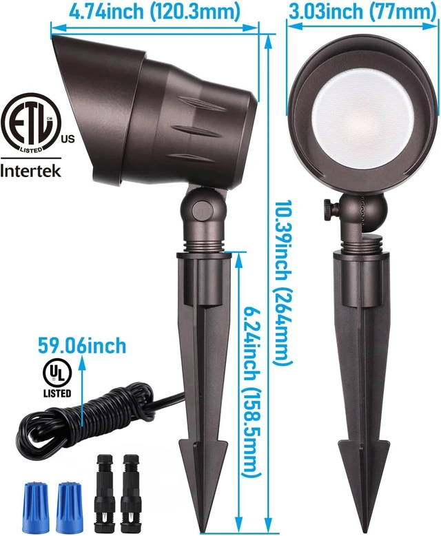 Alt view image 7 of 7 - 6-Pack 5W 12-24V Low Voltage LED Spotlights, 3000K Oil Rubbed Bronze