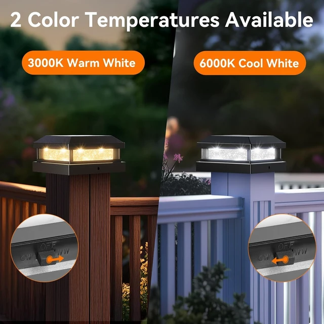 Alt view image 3 of 7 - 12-Pack Black Solar Post Cap Lights Outdoor for 4x4 5x5 Posts