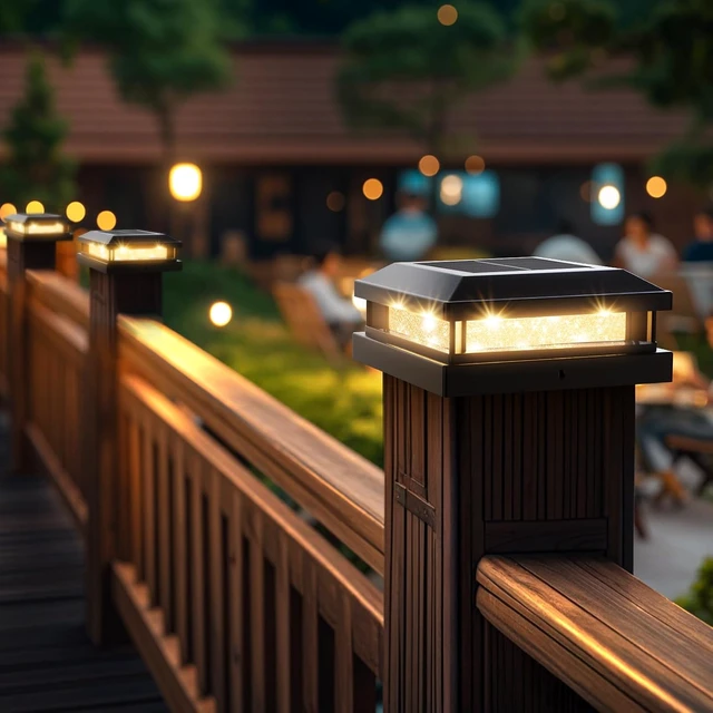 Alt view image 6 of 7 - 12-Pack Black Solar Post Cap Lights Outdoor for 4x4 5x5 Posts