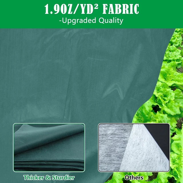 Alt view image 2 of 7 - 10X50 Ft Plant Cover Freeze Protection 1.9oz/Yd² Thick Frost Cloth Blanket