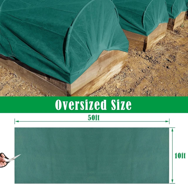 Alt view image 4 of 7 - 10X50 Ft Plant Cover Freeze Protection 1.9oz/Yd² Thick Frost Cloth Blanket