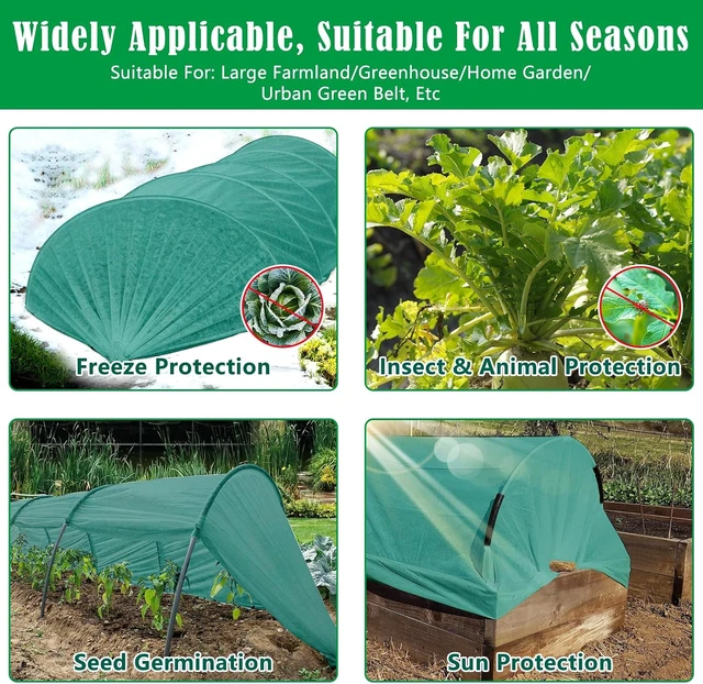Alt view image 5 of 7 - 10X50 Ft Plant Cover Freeze Protection 1.9oz/Yd² Thick Frost Cloth Blanket