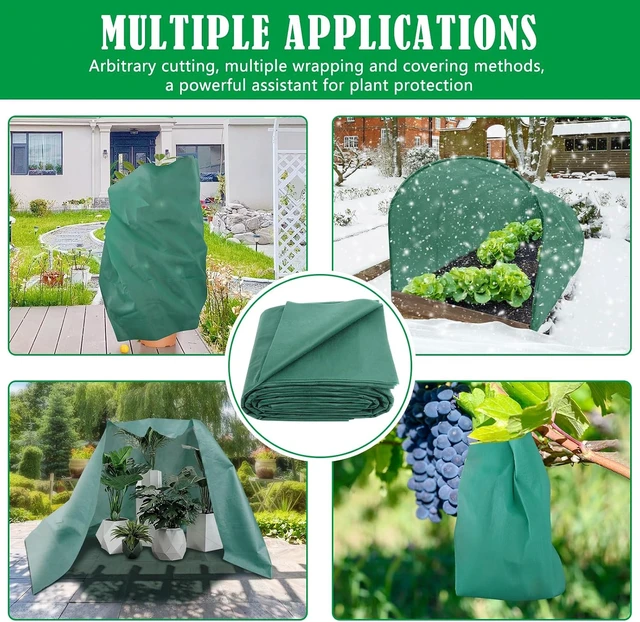 Alt view image 7 of 7 - 10X50 Ft Plant Cover Freeze Protection 1.9oz/Yd² Thick Frost Cloth Blanket