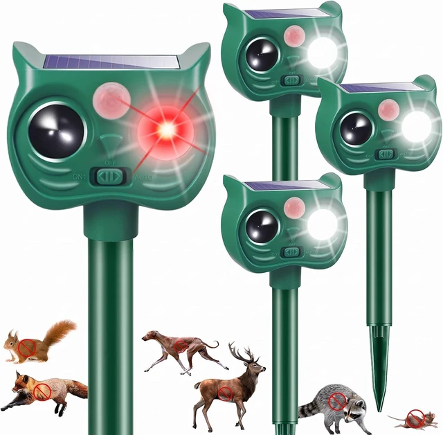 Main image of 4 Pack Outdoor Solar Deer & Raccoon Repellent for Garden & Vegetable Beds