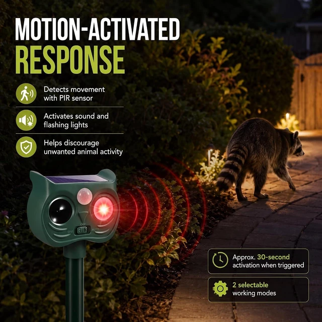 Alt view image 3 of 7 - 4 Pack Outdoor Solar Deer & Raccoon Repellent for Garden & Vegetable Beds
