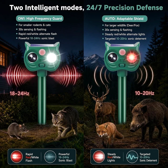 Alt view image 5 of 7 - 4 Pack Outdoor Solar Deer & Raccoon Repellent for Garden & Vegetable Beds