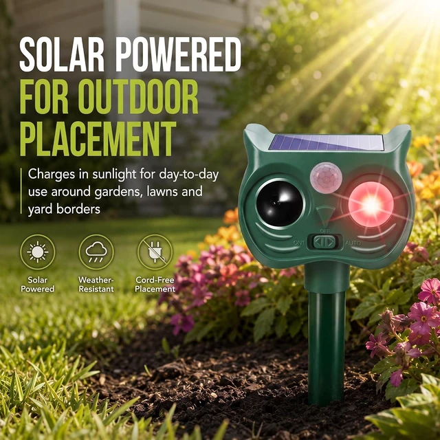 Alt view image 6 of 7 - 4 Pack Outdoor Solar Deer & Raccoon Repellent for Garden & Vegetable Beds