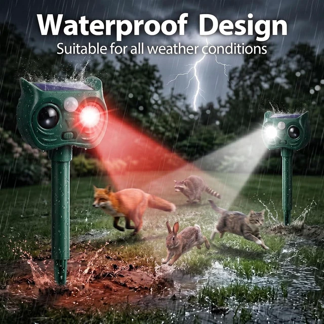 Alt view image 7 of 7 - 4 Pack Outdoor Solar Deer & Raccoon Repellent for Garden & Vegetable Beds