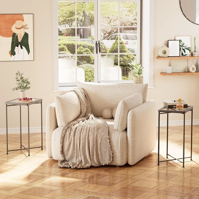 Alt view image 2 of 7 - Set of 2 Black Small Side Tables with Glass Top & Metal Frame Mini End Table for Living Room, Bedroom, Patio, Small Space