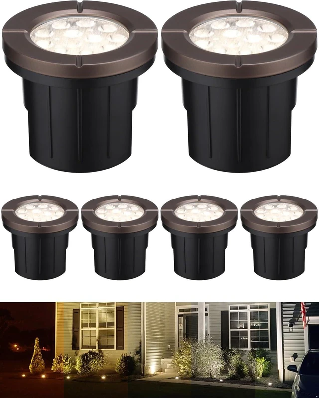 Main image of 6-Pack 4 Inch Dia. 5CCT Flat Top Well Lights, Oil Rubbed Bronze