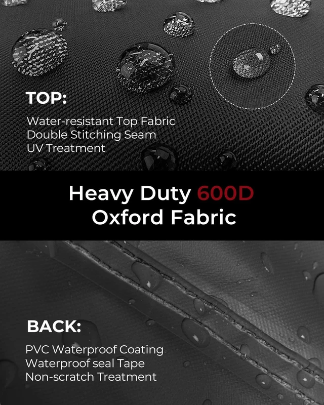 Alt view image 3 of 7 - 3-Piece Waterproof Patio Furniture Cover Set 600D Heavy Duty Grey Lawn Furniture Covers