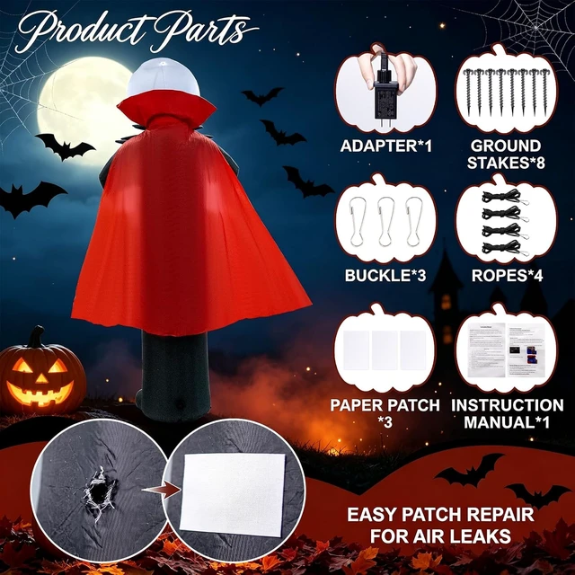 Alt view image 3 of 7 - 12FT Halloween Skeleton Inflatable Blow Up for Halloween Party