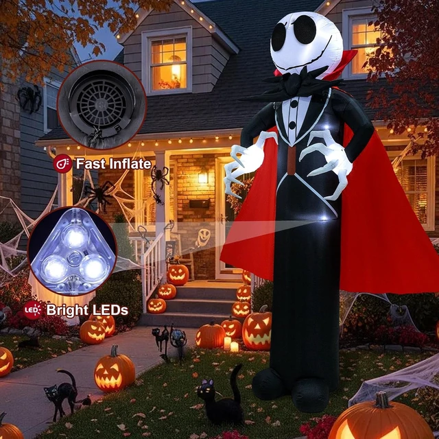 Alt view image 5 of 7 - 12FT Halloween Skeleton Inflatable Blow Up for Halloween Party