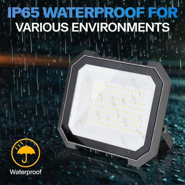 Alt view image 3 of 7 - 2 Pack 100W LED Flood Lights Outdoor 10000LM Outside Work Light