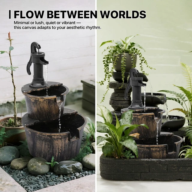 Alt view image 5 of 7 - 27" Tall Bronze Outdoor Water Fountain, 11 L Capacity