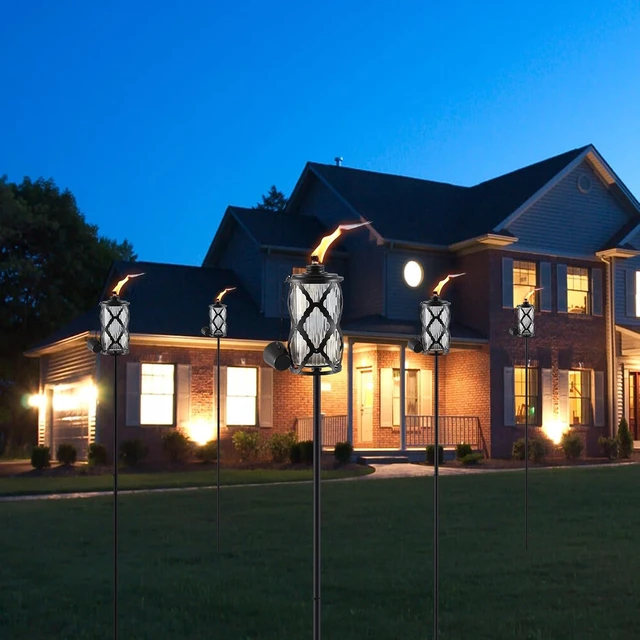 Alt view image 5 of 7 - 6 Pack 16 Oz Glass Citronella Torches for Outside Garden