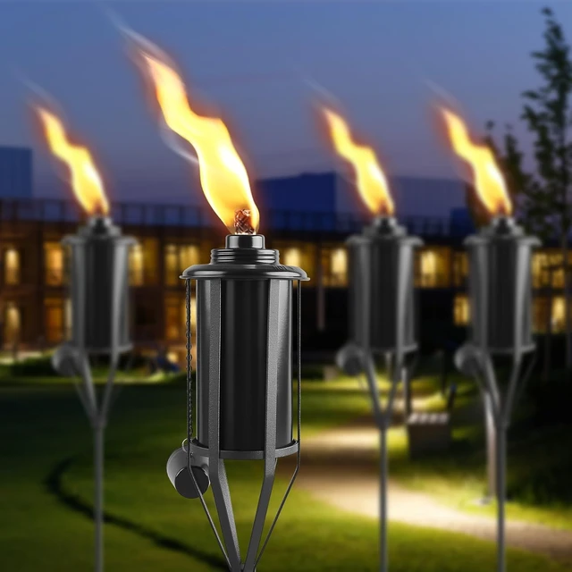 Alt view image 6 of 7 - 6 Pack 16oz Outdoor Metal Torches for Outside Garden Décor