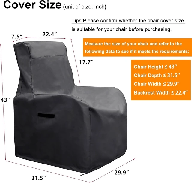 Alt view image 2 of 7 - Waterproof Patio Chair Cover All Weather Outdoor Furniture Storage (Black)