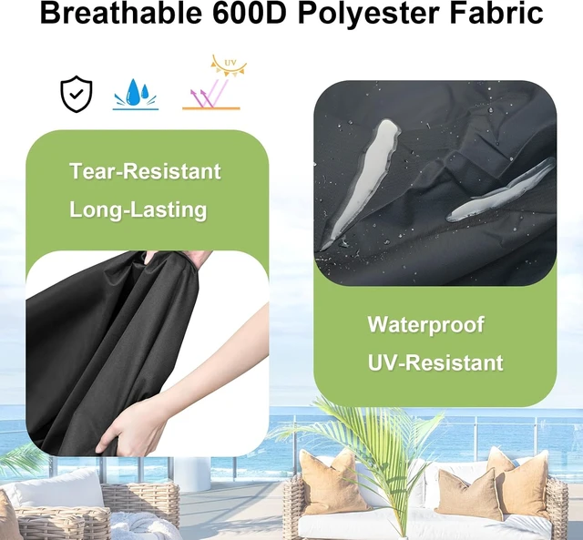 Alt view image 3 of 7 - Waterproof Patio Chair Cover All Weather Outdoor Furniture Storage (Black)
