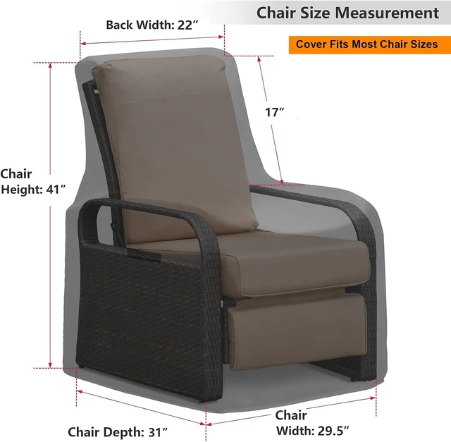 Alt view image 4 of 7 - Waterproof Patio Chair Cover All Weather Outdoor Furniture Storage (Black)