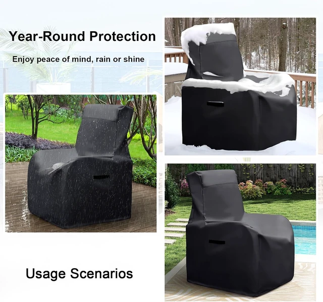 Alt view image 7 of 7 - Waterproof Patio Chair Cover All Weather Outdoor Furniture Storage (Black)