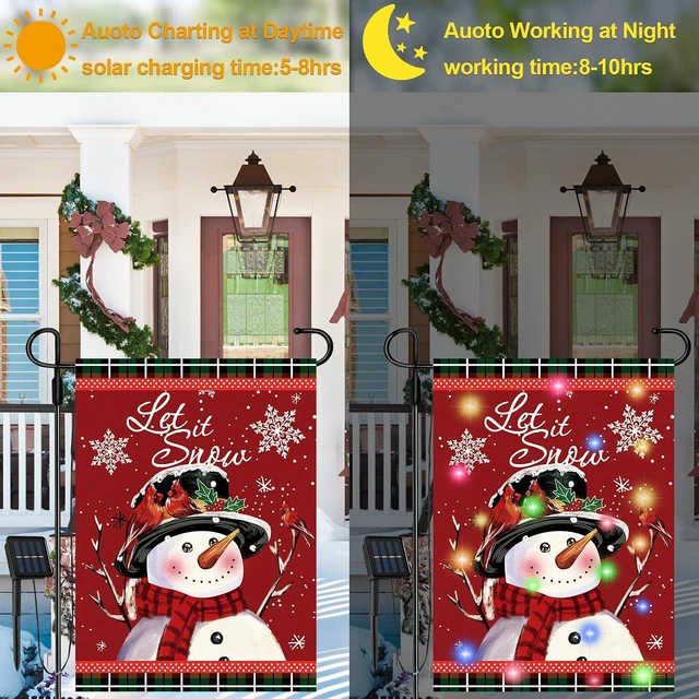 Alt view image 2 of 7 - Set of 12 Lighted Seasonal Garden Flags, 12 x 18 Inch Double Sided