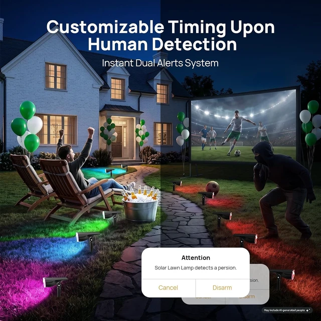 Alt view image 2 of 7 - Smart Solar Lights Outdoor SL5 with Motion Sensor, Halloween Decoration