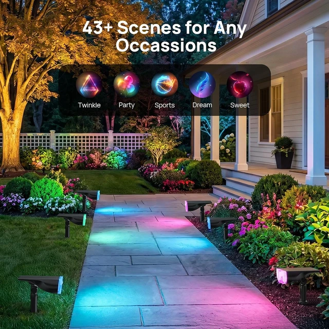 Alt view image 4 of 7 - Smart Solar Lights Outdoor SL5 with Motion Sensor, Halloween Decoration