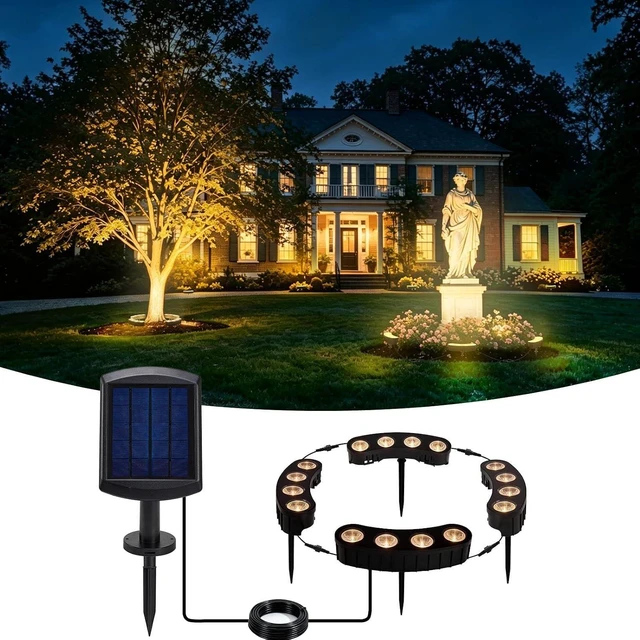 Main image of Warm White Ring Solar Tree Lights Outdoor Landscape Uplights