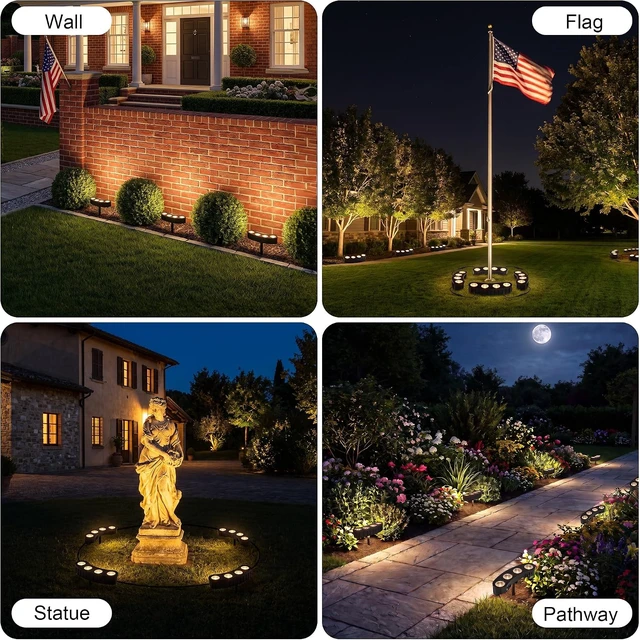 Alt view image 2 of 7 - Warm White Ring Solar Tree Lights Outdoor Landscape Uplights