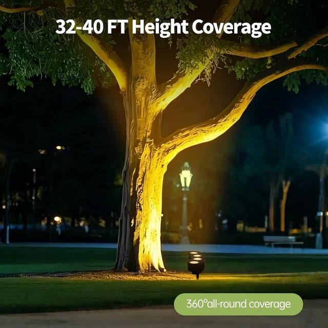Alt view image 5 of 7 - Warm White Ring Solar Tree Lights Outdoor Landscape Uplights