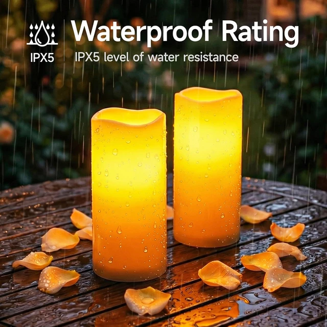 Alt view image 4 of 7 - 4"x10" Solar Candles Outdoor Waterproof IP65 Dusk to Dawn Sensor