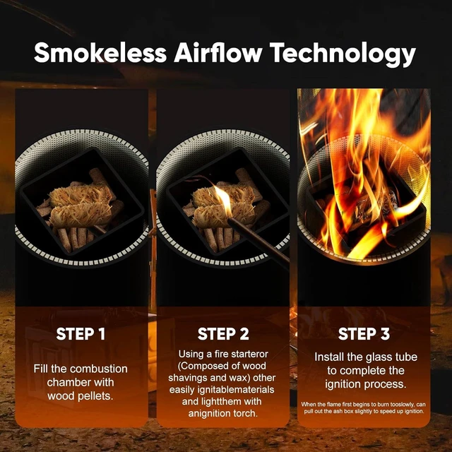 Alt view image 3 of 7 - 58 Inch Decorative Pellet Stove Wood Pellet Burning Fireplace Heater
