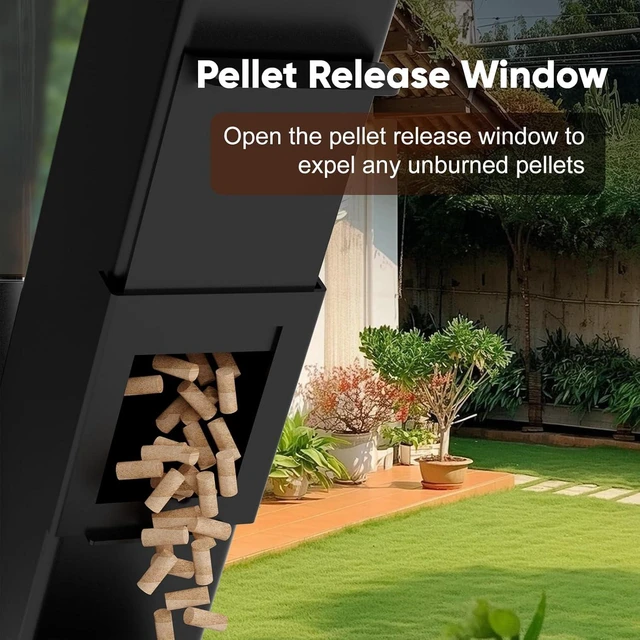 Alt view image 5 of 7 - 58 Inch Decorative Pellet Stove Wood Pellet Burning Fireplace Heater